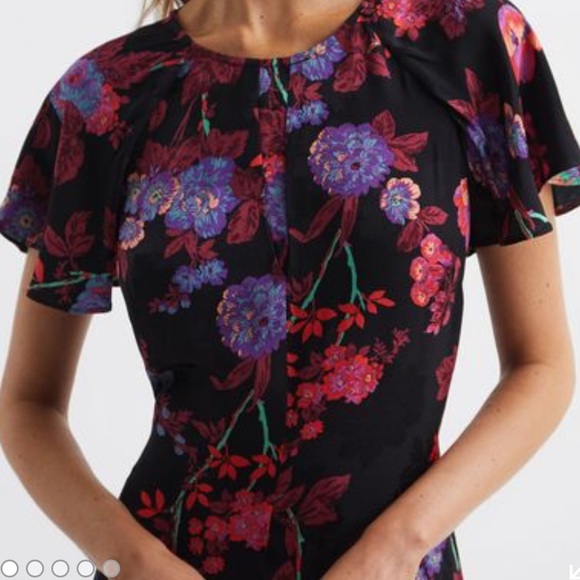 Reiss Dresses & Skirts - REISS NWT Cinched Waist X Cross Straps Cap Sleeve Midi Length Dress Size12